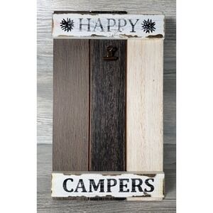 Happy Campers Home Decor Clip Rustic Picture Easel Back Frame Wood Hobby Lobby